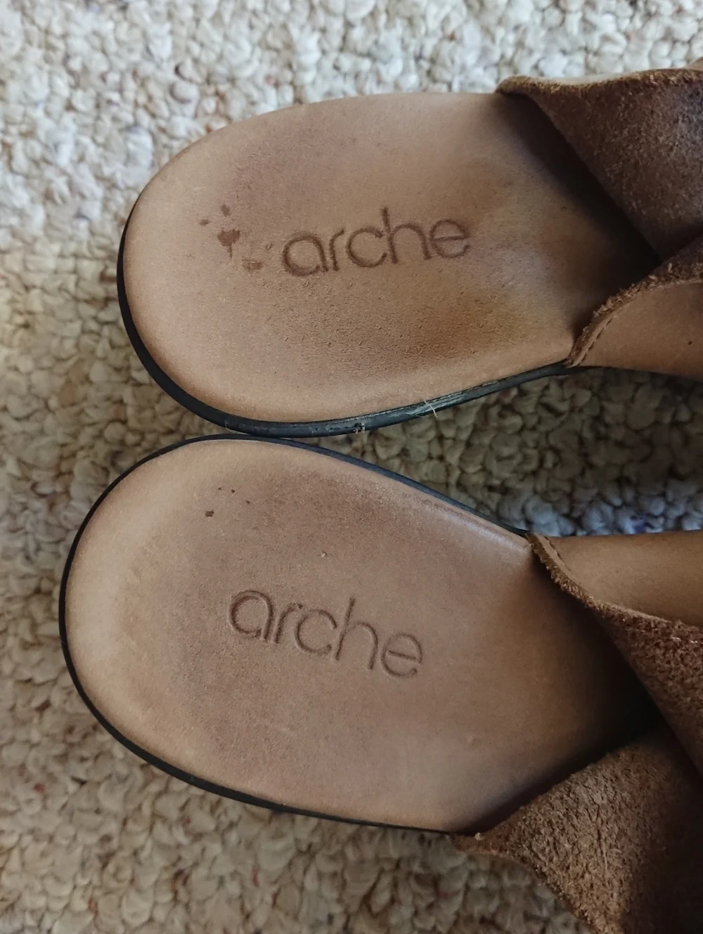 Arche Enexor Cutout Slingback brown suede leather Mid-Heel Sandals size 7.5